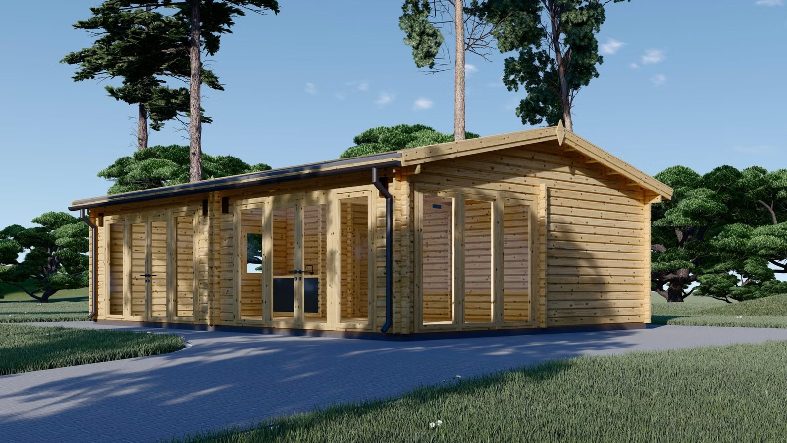 Drevený záhradný domček MARINA (44mm) 8m x 6m, 48 m²